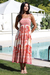 Angie Smocked Bust Midi Dress With Slit