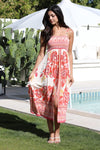 Angie Smocked Bust Midi Dress With Slit