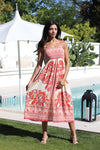 Angie Smocked Bust Midi Dress With Slit