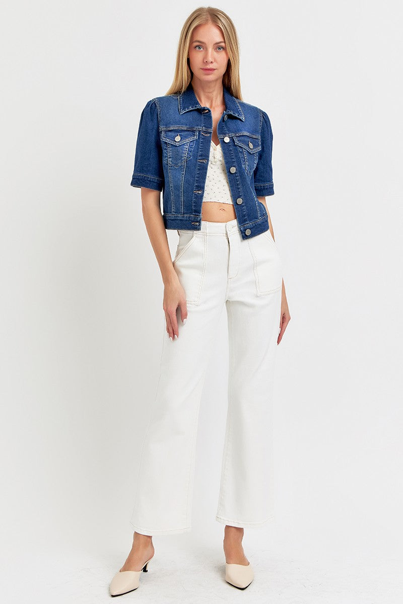 Risen Puffed Shorts Sleeve Crop Jackets