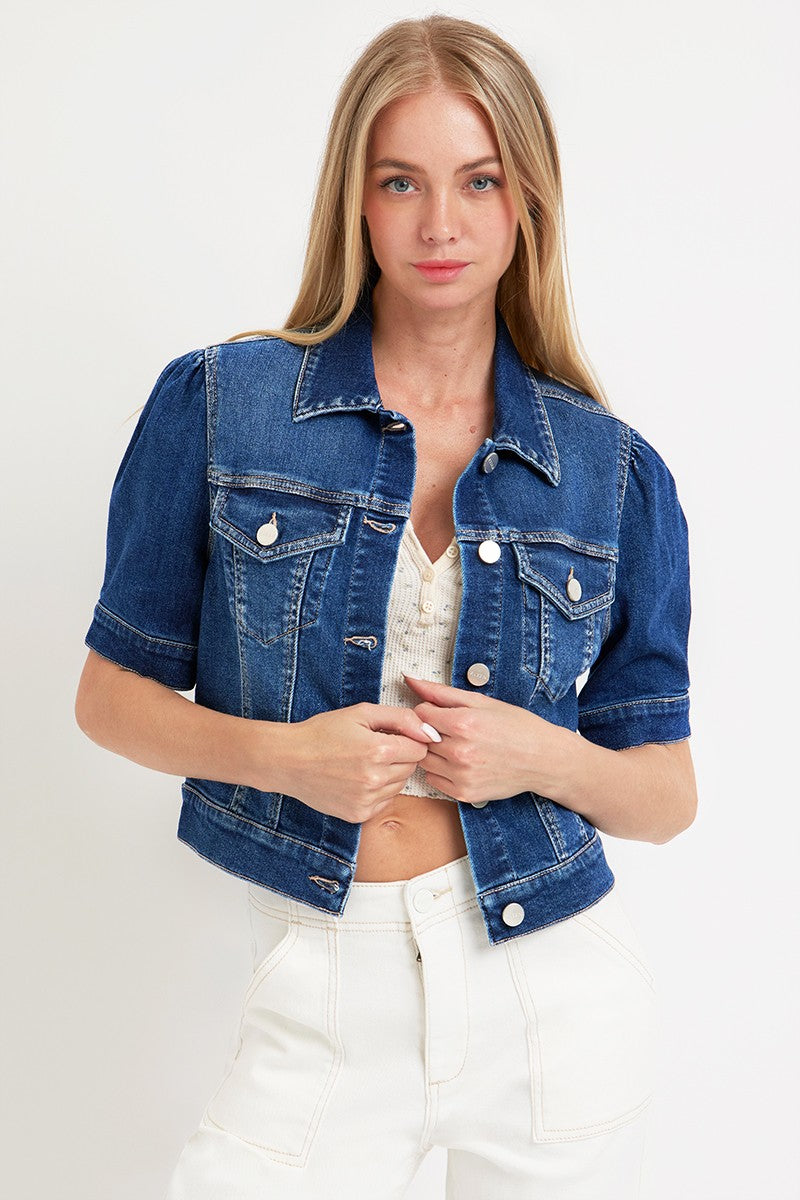 Risen Puffed Shorts Sleeve Crop Jackets
