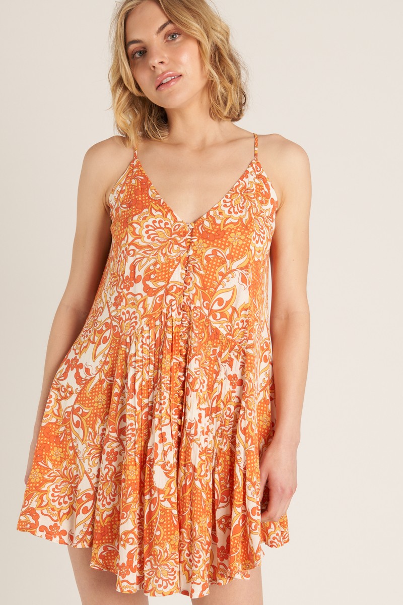 SALE En Creme Printed Halter Neck Mini Dress