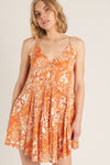 SALE En Creme Printed Halter Neck Mini Dress