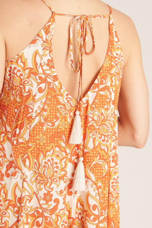 SALE En Creme Printed Halter Neck Mini Dress