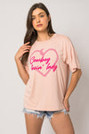 Gilli Short Sleeve Cowboy Lovin Lady Graphic Top - Curvy Size