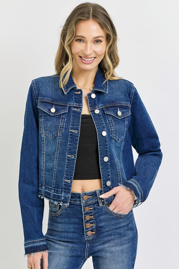 Risen Released Hem Detail Denim Jacket