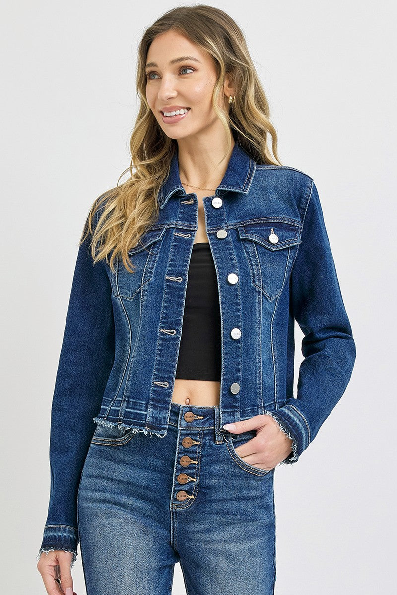 Risen Released Hem Detail Denim Jacket