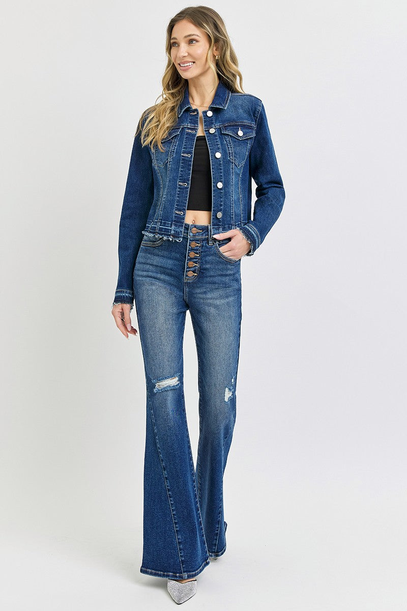 Risen Released Hem Detail Denim Jacket