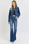 Risen Released Hem Detail Denim Jacket