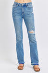 Judy Blue Mid Rise Distressed & Released Hem Bootcut