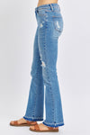 Judy Blue Mid Rise Distressed & Released Hem Bootcut