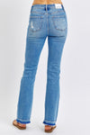 Judy Blue Mid Rise Distressed & Released Hem Bootcut