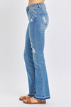 Judy Blue Mid Rise Distressed & Released Hem Bootcut