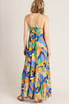 En Creme Printed Spaghetti Strap Tiered Maxi Dress