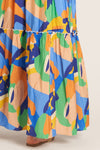 En Creme Printed Spaghetti Strap Tiered Maxi Dress