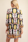 GIGIO Printed Long Sleeve Mini Dress