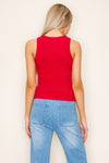 White Birch Sleeveless Solid Knit Top - Curvy Size