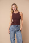 White Birch Sleeveless Solid Knit Pearl Tank Top