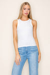 White Birch Sleeveless Solid Knit Top - Curvy Size