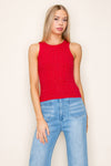 White Birch Sleeveless Solid Knit Top - Curvy Size