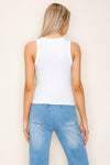 White Birch Sleeveless Solid Knit Top - Curvy Size