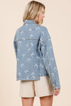 GeeGee Ribbon Print Denim Jacket