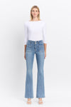 Flying Monkey High Rise Front Pocket w/Dart Detail Flare jeans