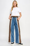 Pull On Leopard Pant Contrast Stripes