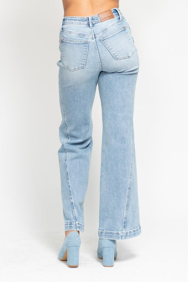 Judy Blue HW Side Seam Insert Detail Retro Wide - Curvy Size