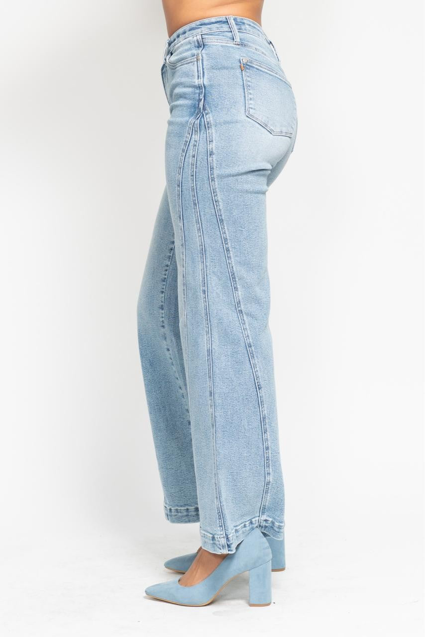 Judy Blue HW Side Seam Insert Detail Retro Wide - Curvy Size