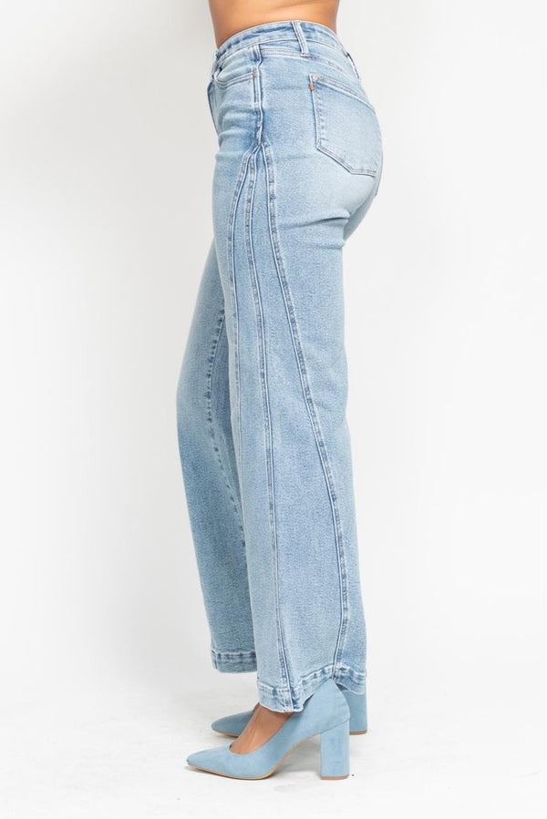 Judy Blue HW Side Seam Insert Detail Retro Wide - Curvy Size