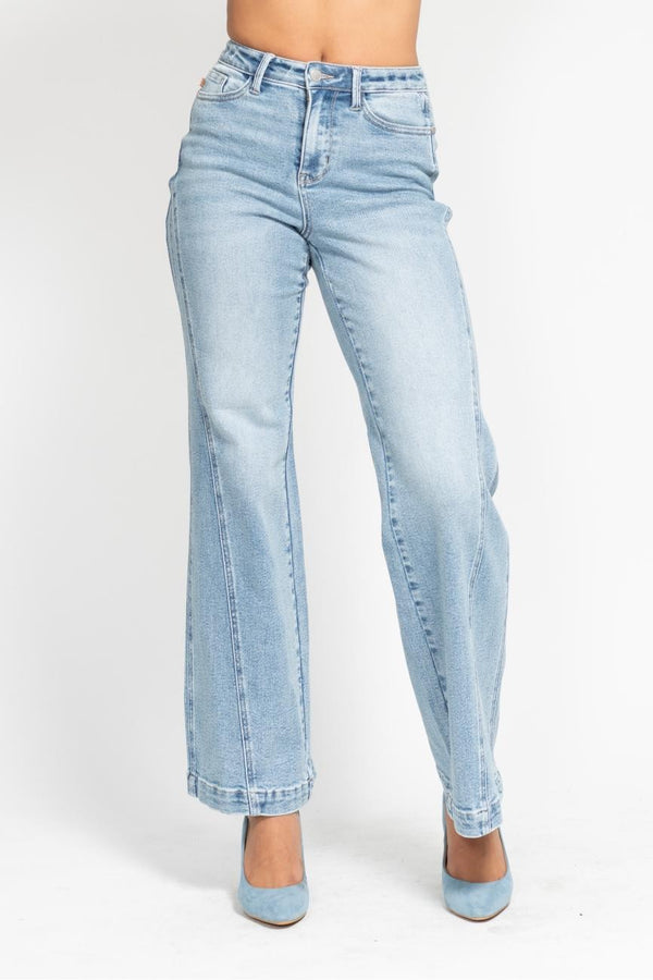 Judy Blue HW Side Seam Insert Detail Retro Wide - Curvy Size
