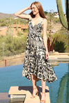 Angie V-neck printed Midi Dress