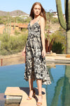Angie V-neck printed Midi Dress