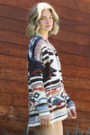 Angie Aztec Chunky Knit Cardigan Sweater