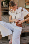 Embroidered Shoulder Western Yoke T-Shirt