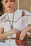 Embroidered Shoulder Western Yoke T-Shirt