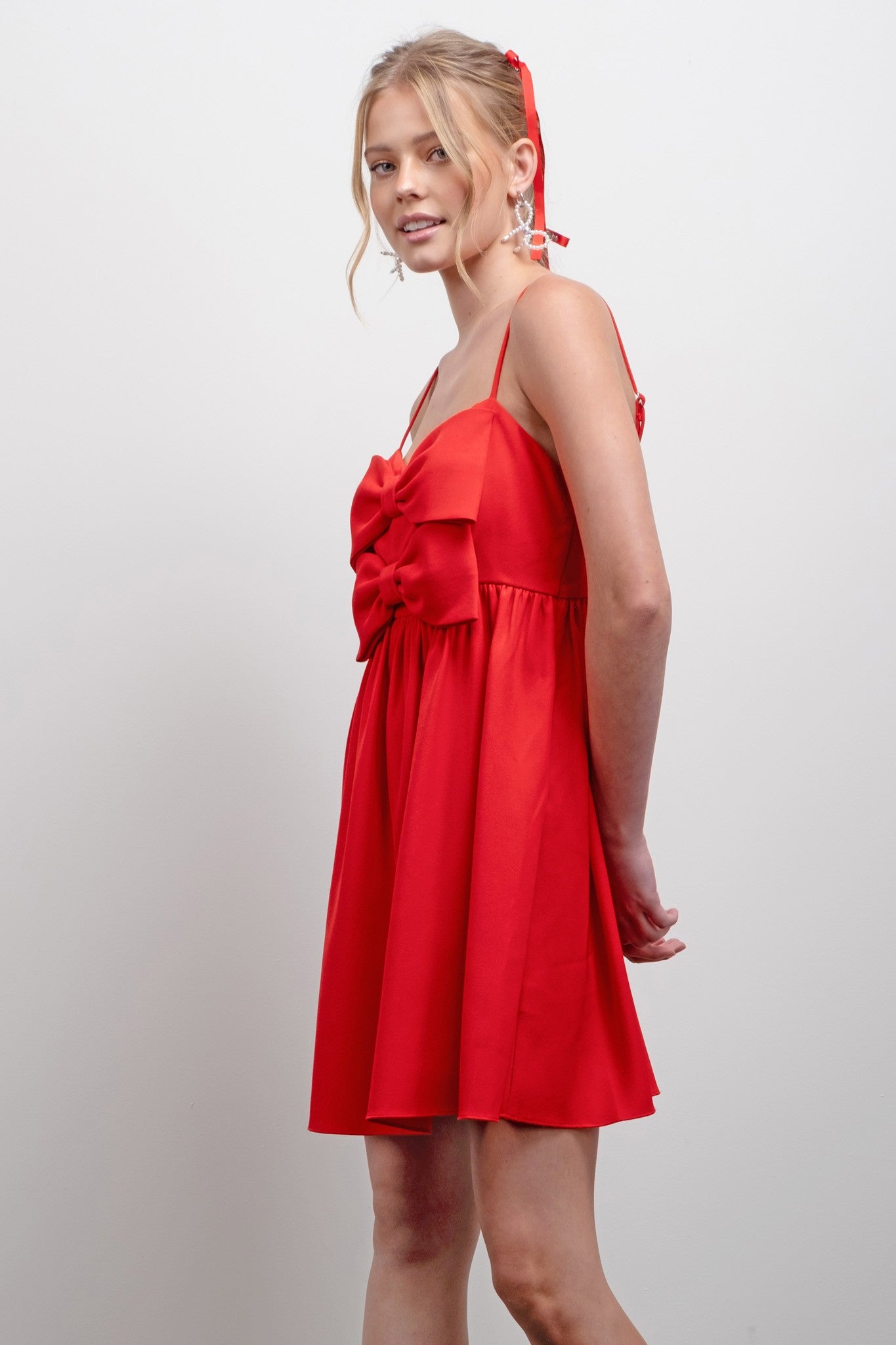 Blu Pepper Red Bow Dress