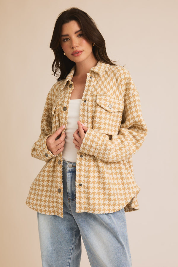 Gilli 3d Pocket Houndstooth Shacket