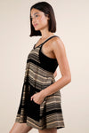 Very J Comfy Striped Knit Mini Dress w/shorts inside