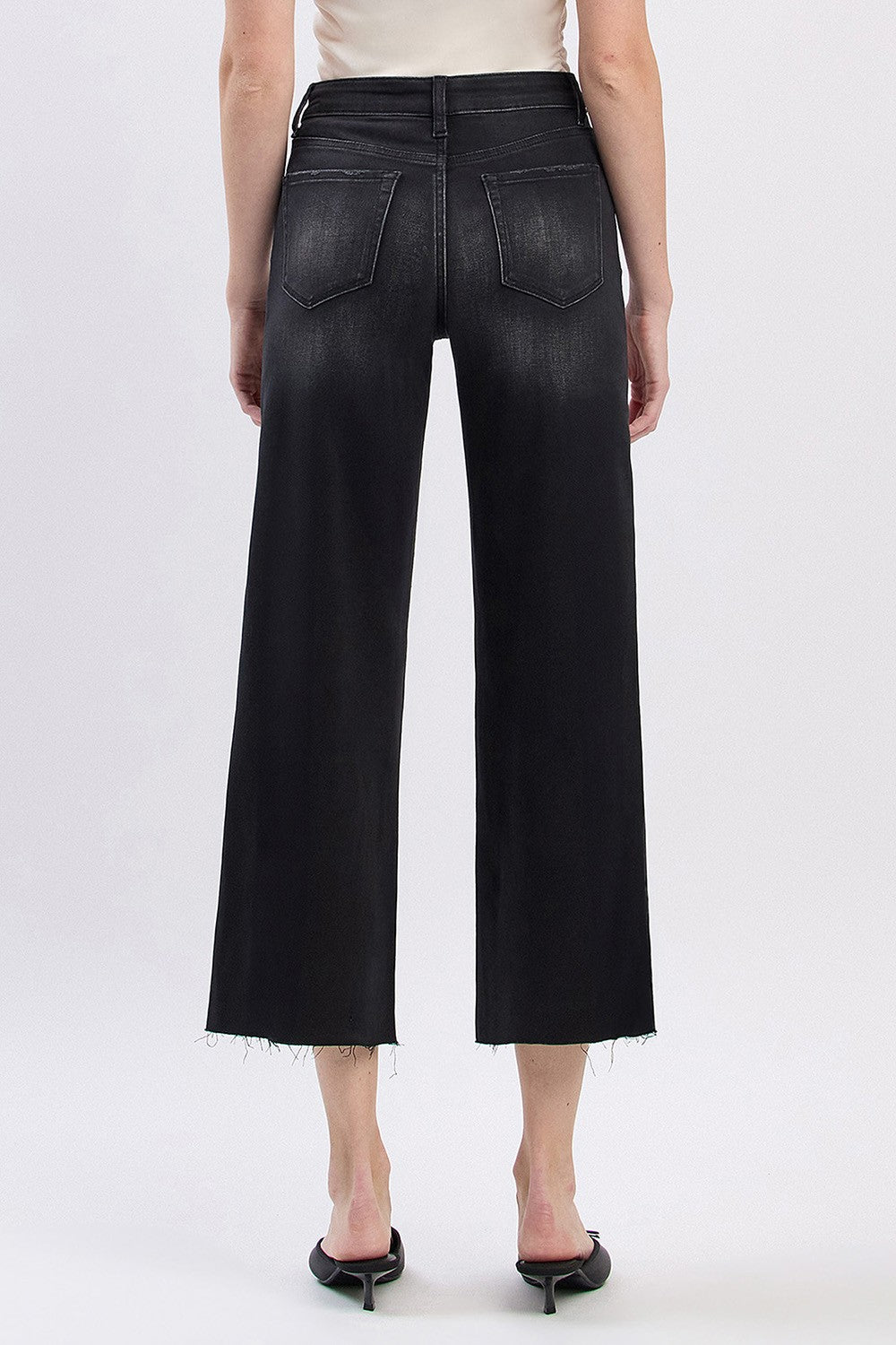 Vervet High Rise Crop Slim Wide Jeans