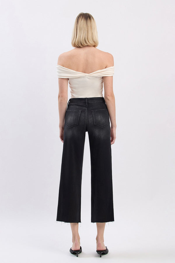 Vervet High Rise Crop Slim Wide Jeans