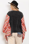 Blue Velvet Rolling Stone Print Poncho Top