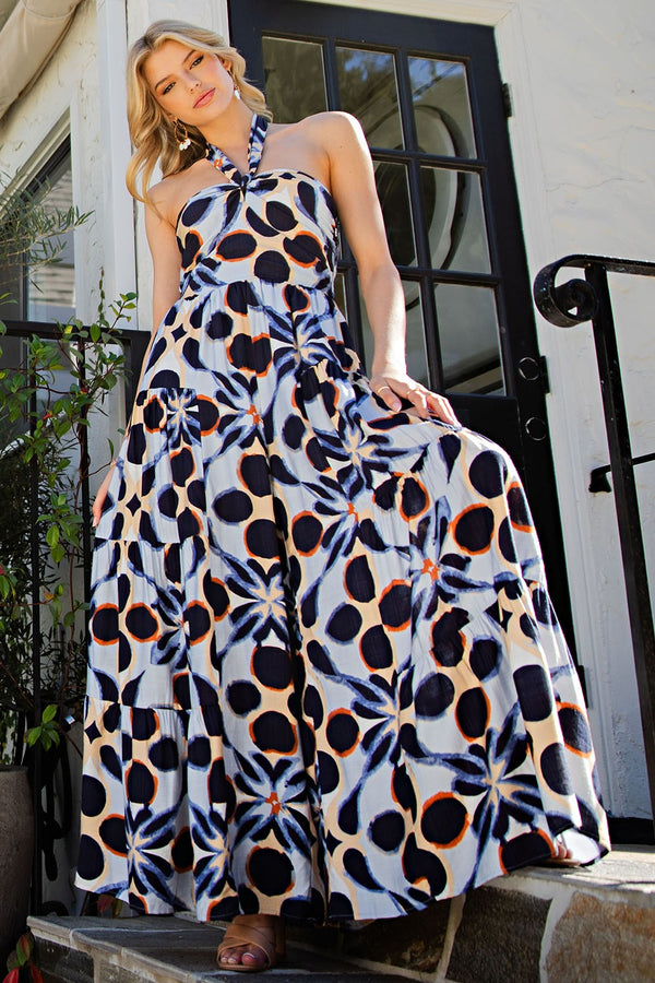 eesome Tiered Halter Neck Jumpsuit