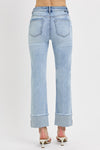 Risen High Rise Straight Cuffed Relaxed Jeans - Curvy Size
