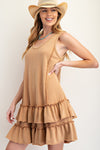 Easel MIineral Washed Candy Terry Knit Tunic Dress