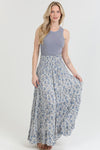 Angie Tiered A Line Maxi Skirt with Smocked Waist