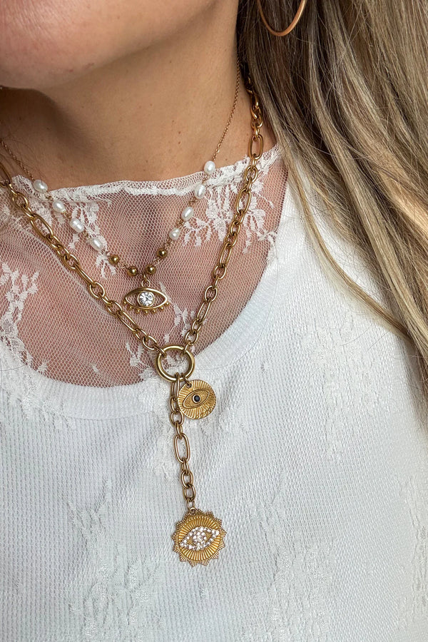 Gleaming Guardian Gold Necklace
