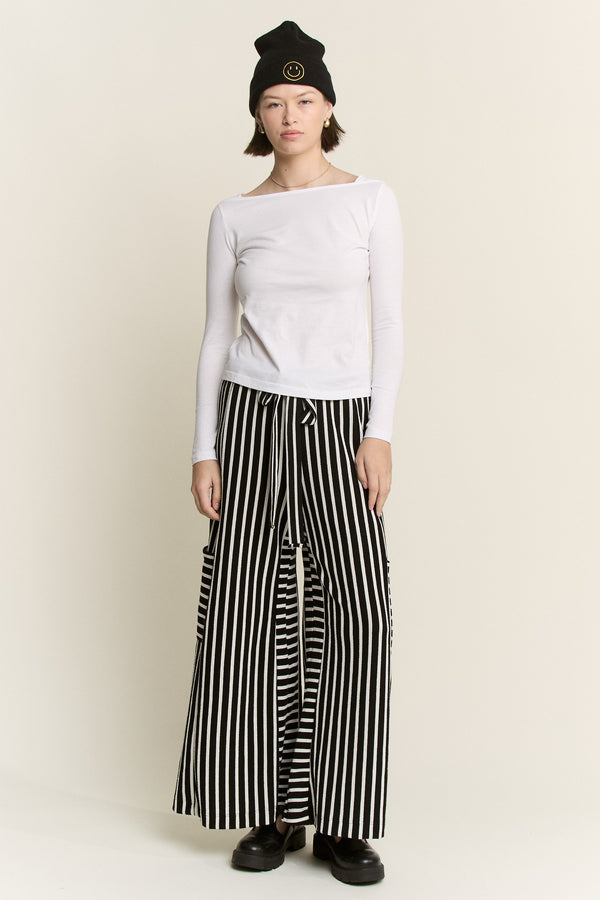 Jade by Jane Stripe Wide Leg Pants - Curvy Size