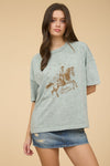 Blu Pepper Rodeo Western Relaxed Short Sleeve Knit T-shirt